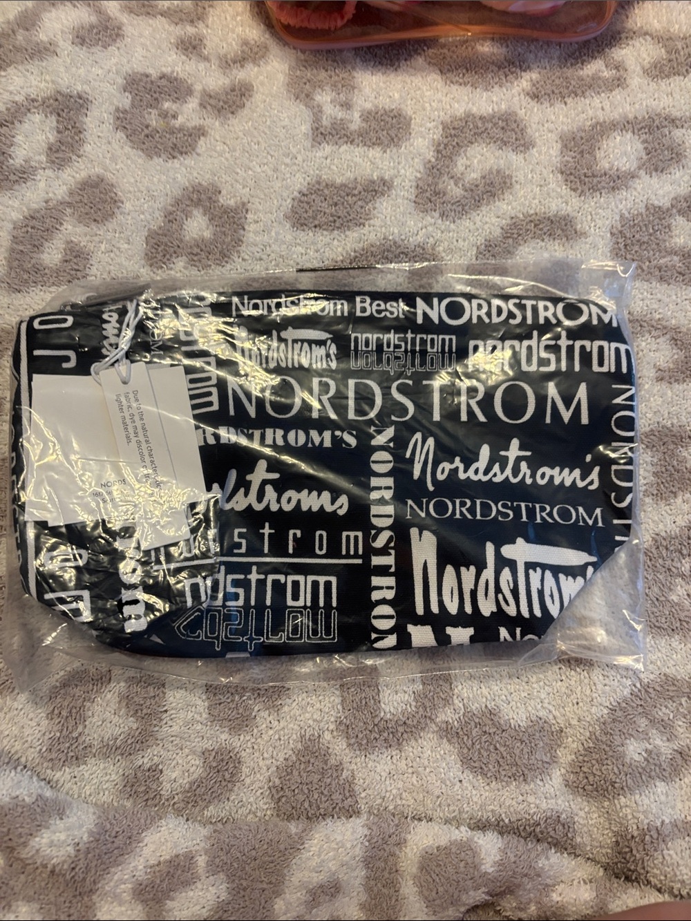 Nordstrom Black and White Logo Cosmetic Pouch
